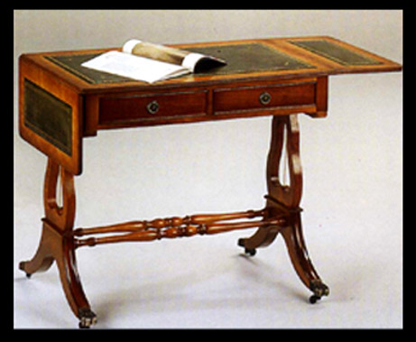 bureau style Anglais Lyre en bois de meriiser